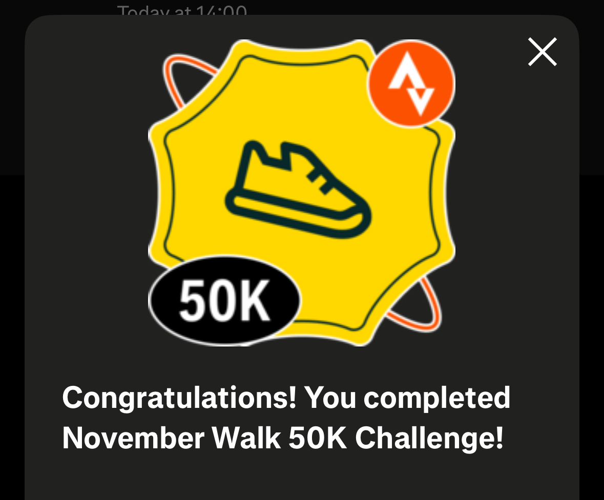 November walk 50K Challenge Strava