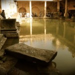 Entrance point where water from the source is entering the main bath hall